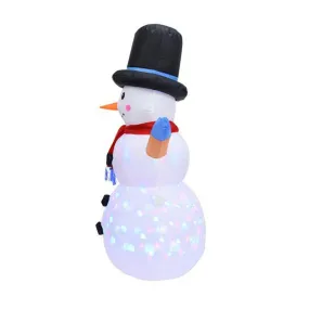 1.2m Christmas Props Inflatable Toys Color Rotating Snowman Shape Inflatable Model Funny Performance Props