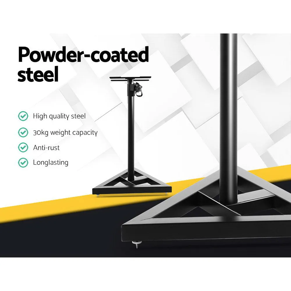 2x Surround Sound Speaker Monitor Stand Studio Adjustable Height 120CM - Black