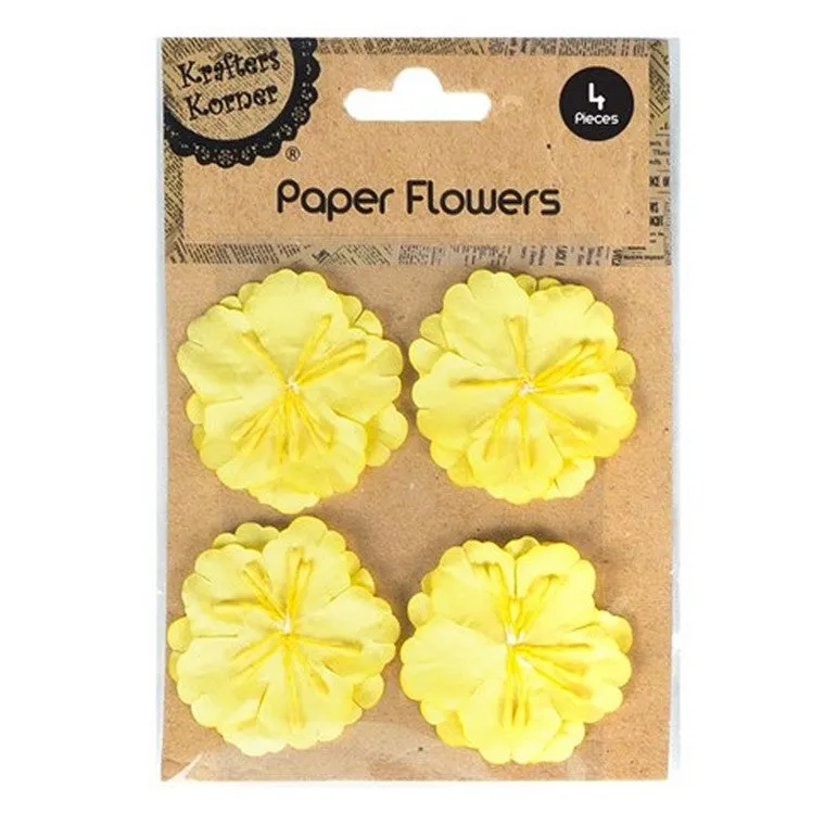 3D Crafting Flowers, 4pk, 6 Asstd Colours