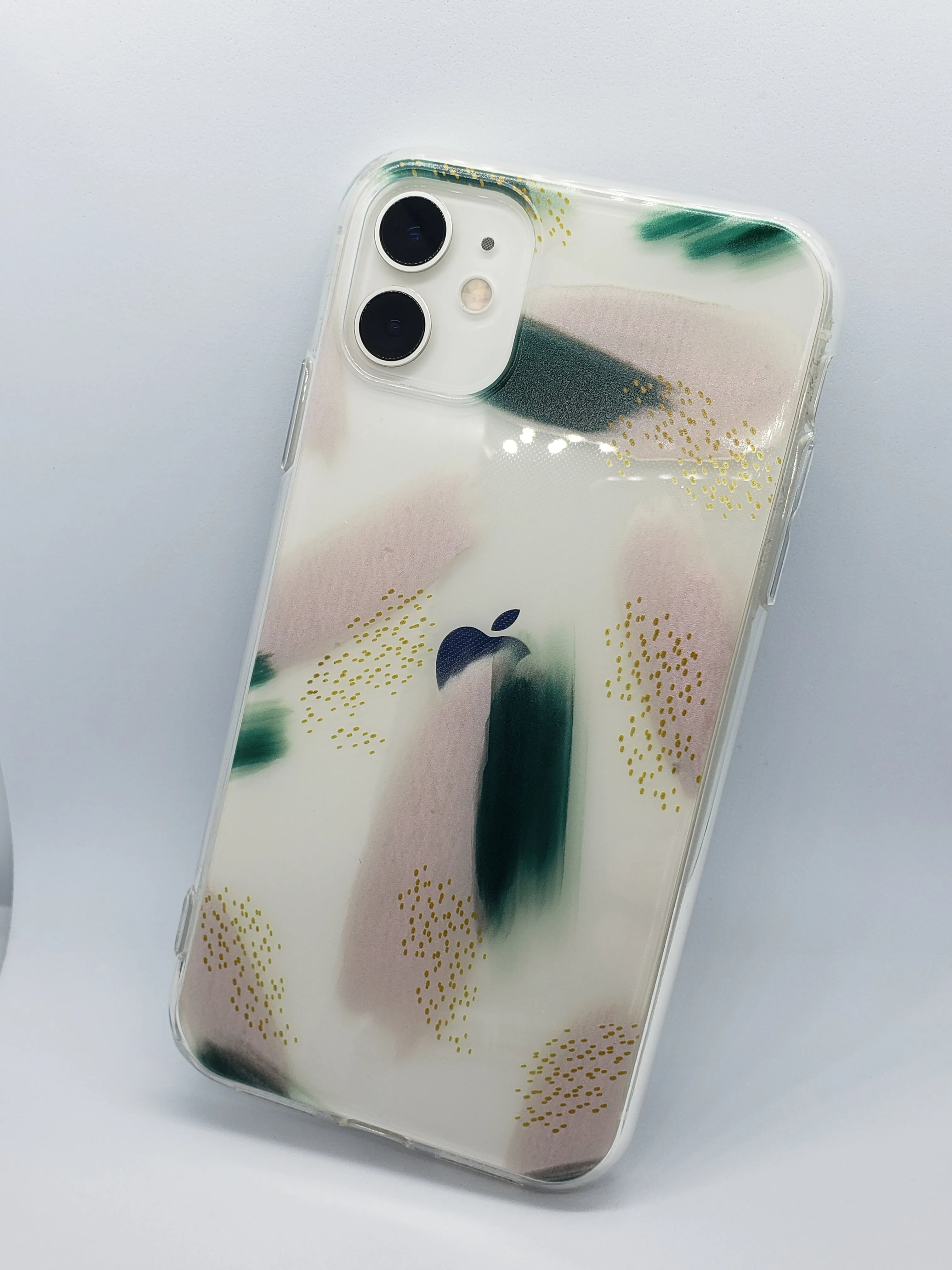 Abstract Green Clear Transparent iPhone Case