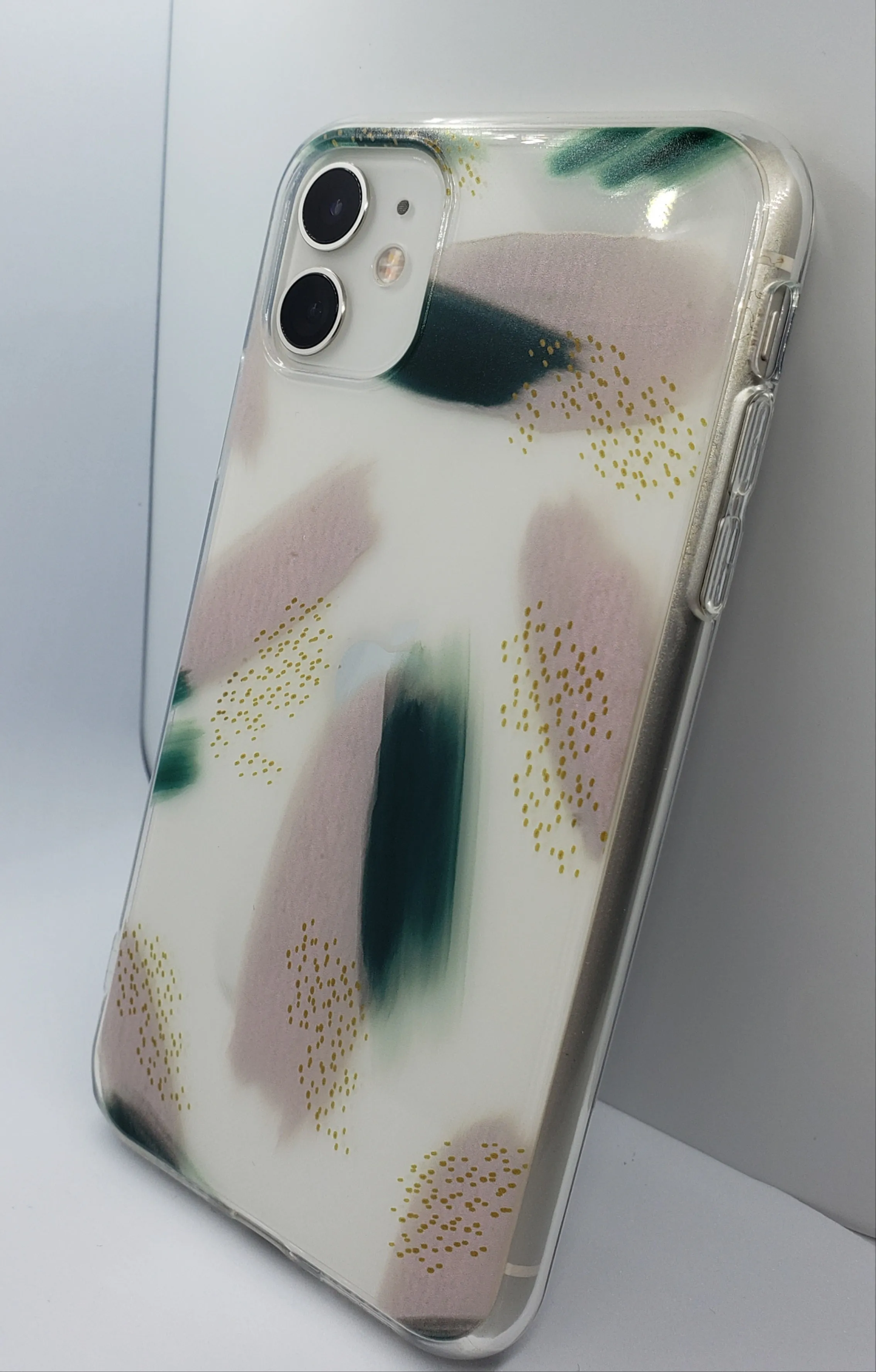 Abstract Green Clear Transparent iPhone Case