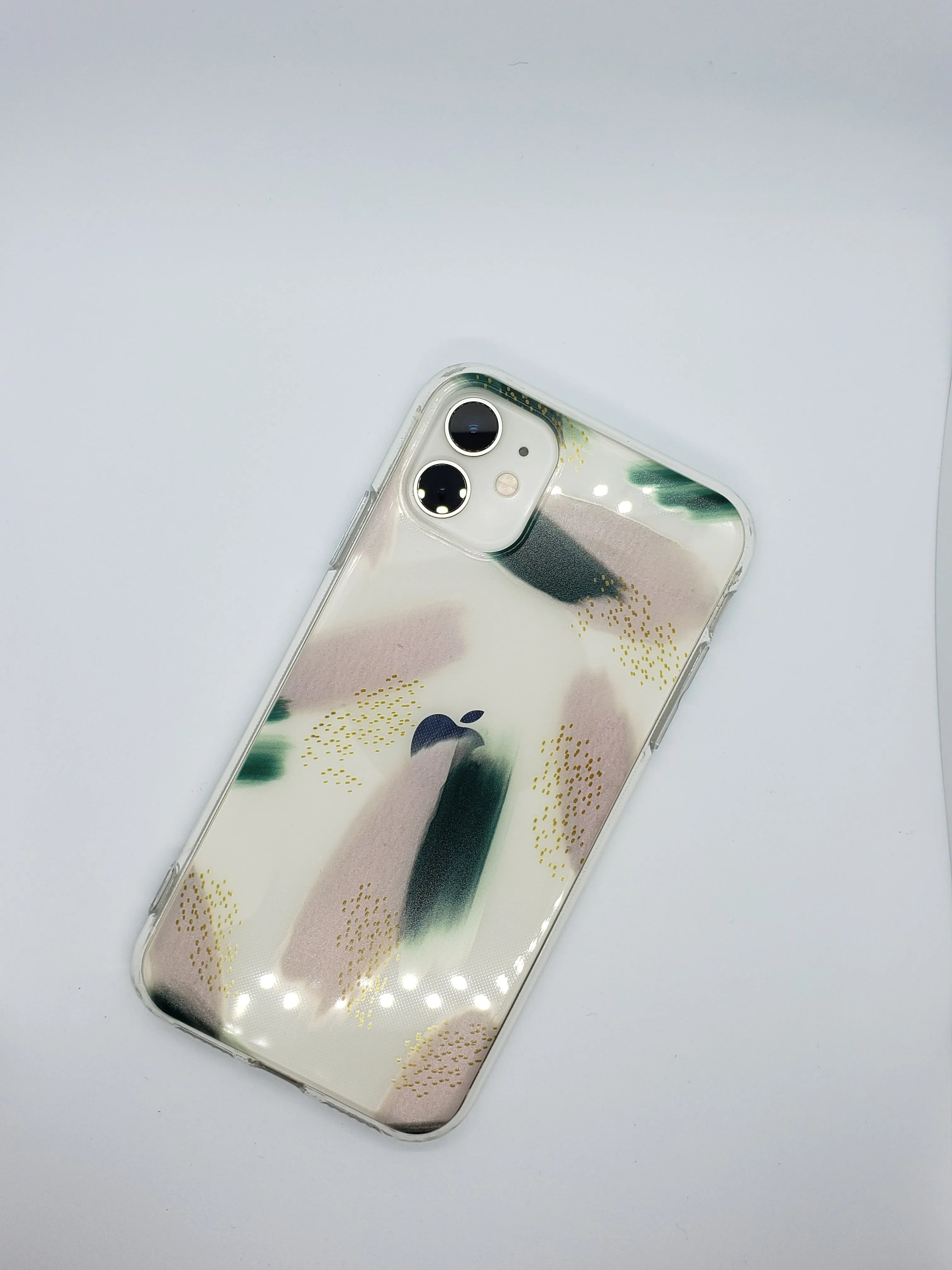 Abstract Green Clear Transparent iPhone Case