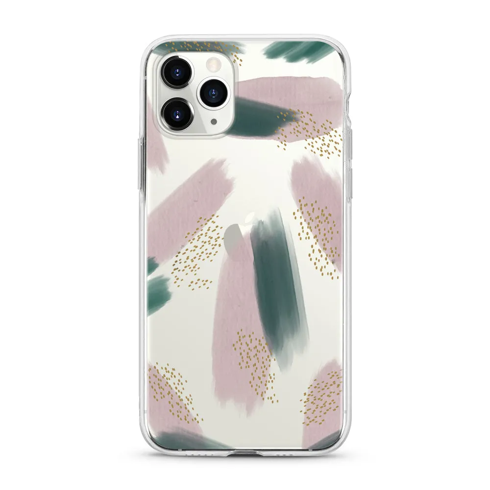 Abstract Green Clear Transparent iPhone Case