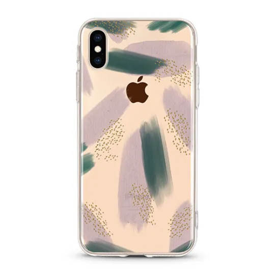 Abstract Green Clear Transparent iPhone Case