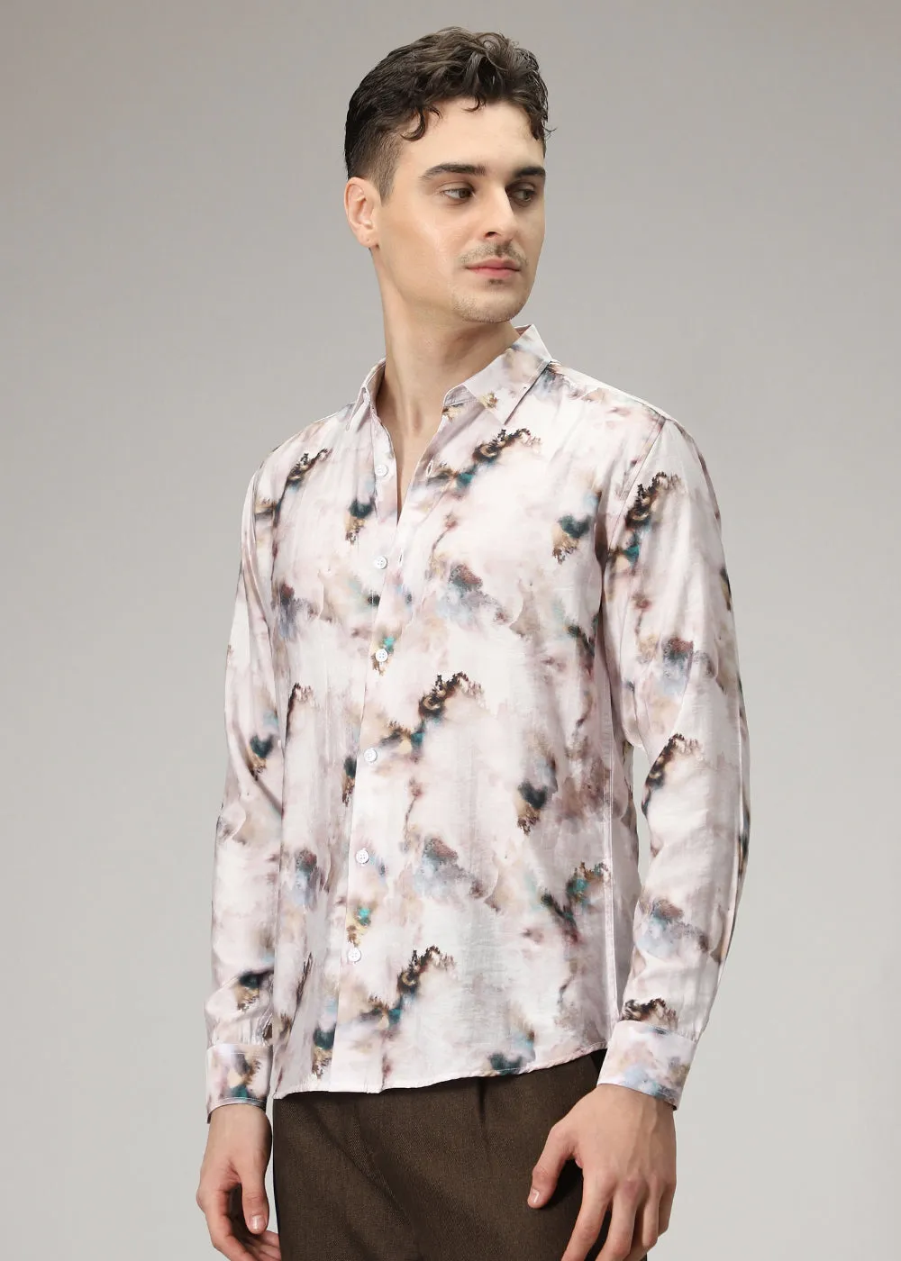 Abstract Wash Print Shirt