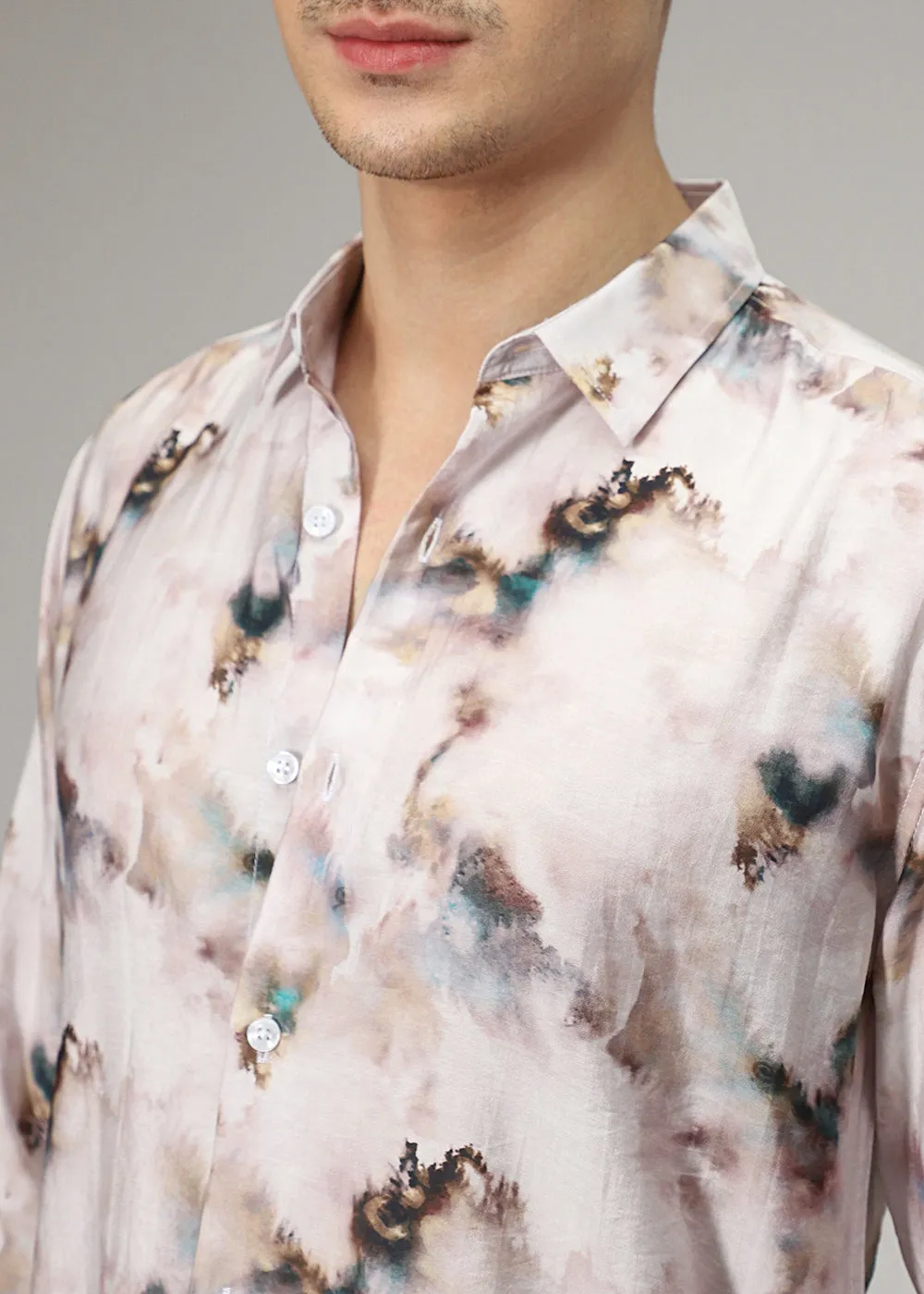 Abstract Wash Print Shirt