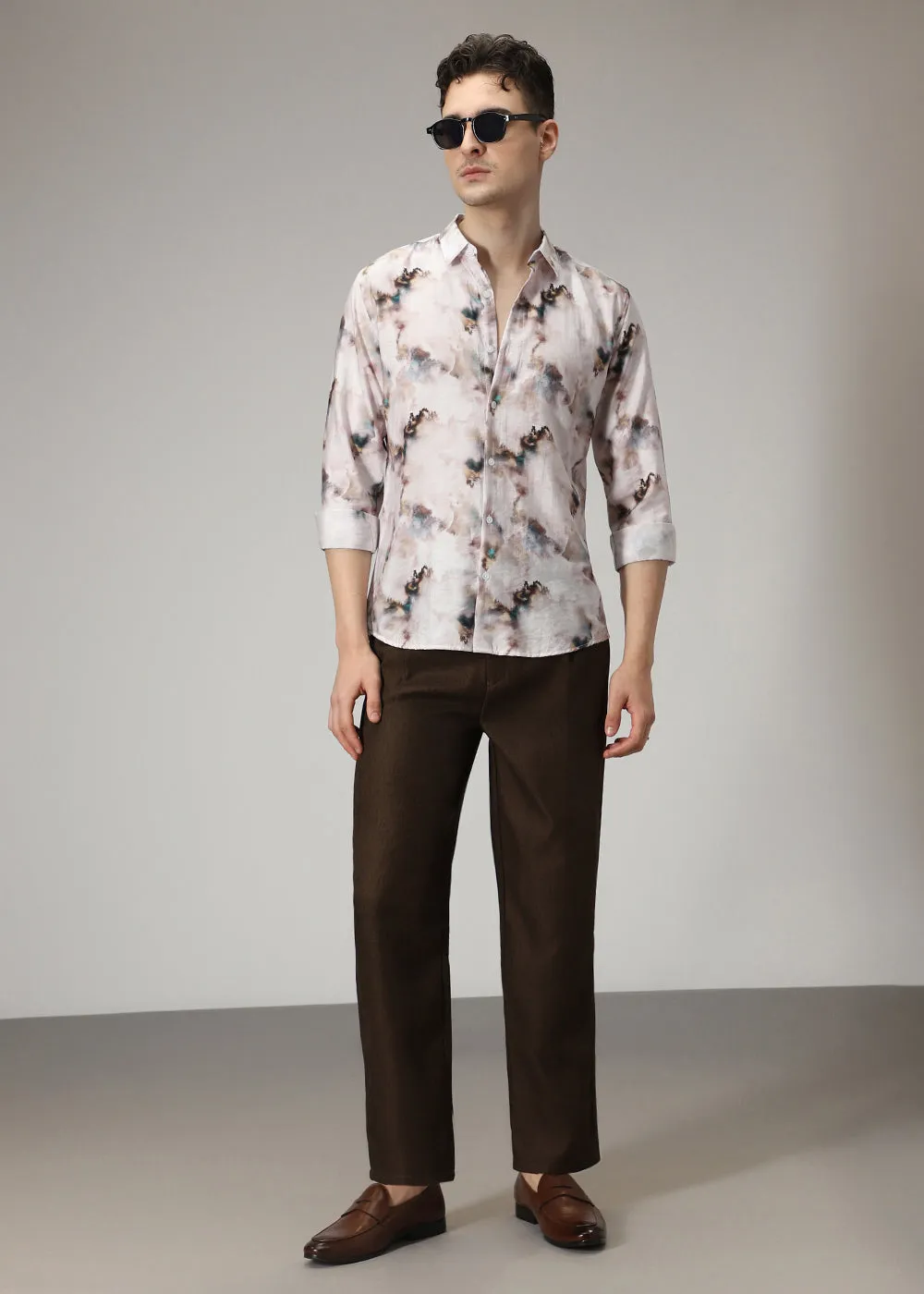 Abstract Wash Print Shirt