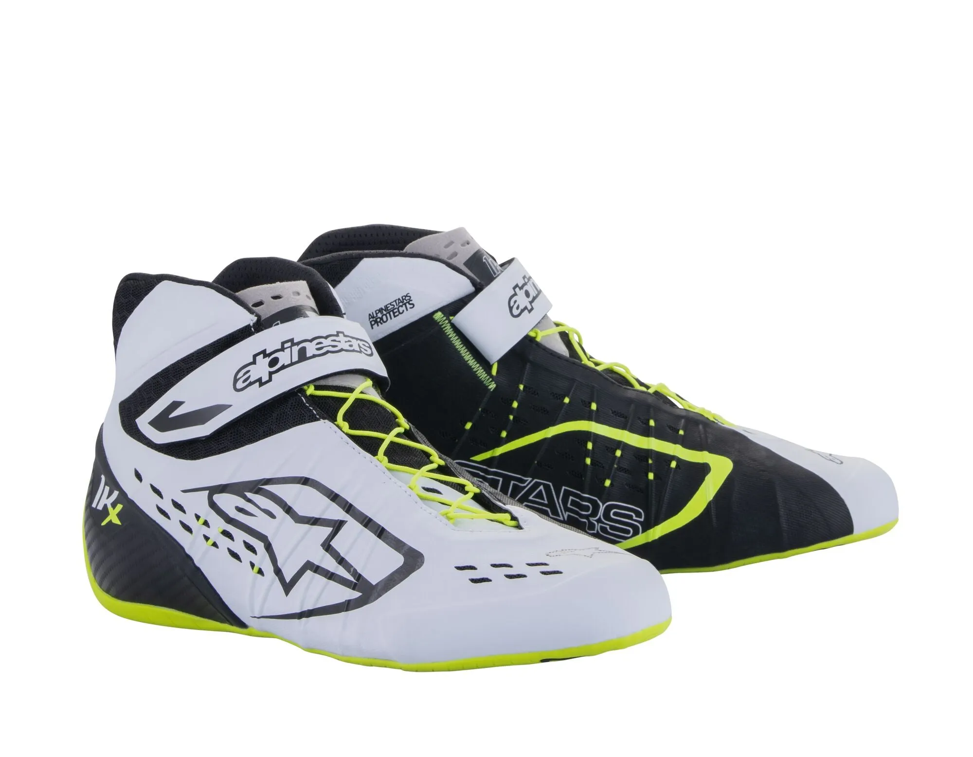 ALPINESTARS 2712123_125_2,5 Karting shoes TECH-1 KX V2, black/white/yellow fluo, Size 34