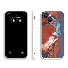 Apple iPhone Series White Tiger Silicone Phone Case