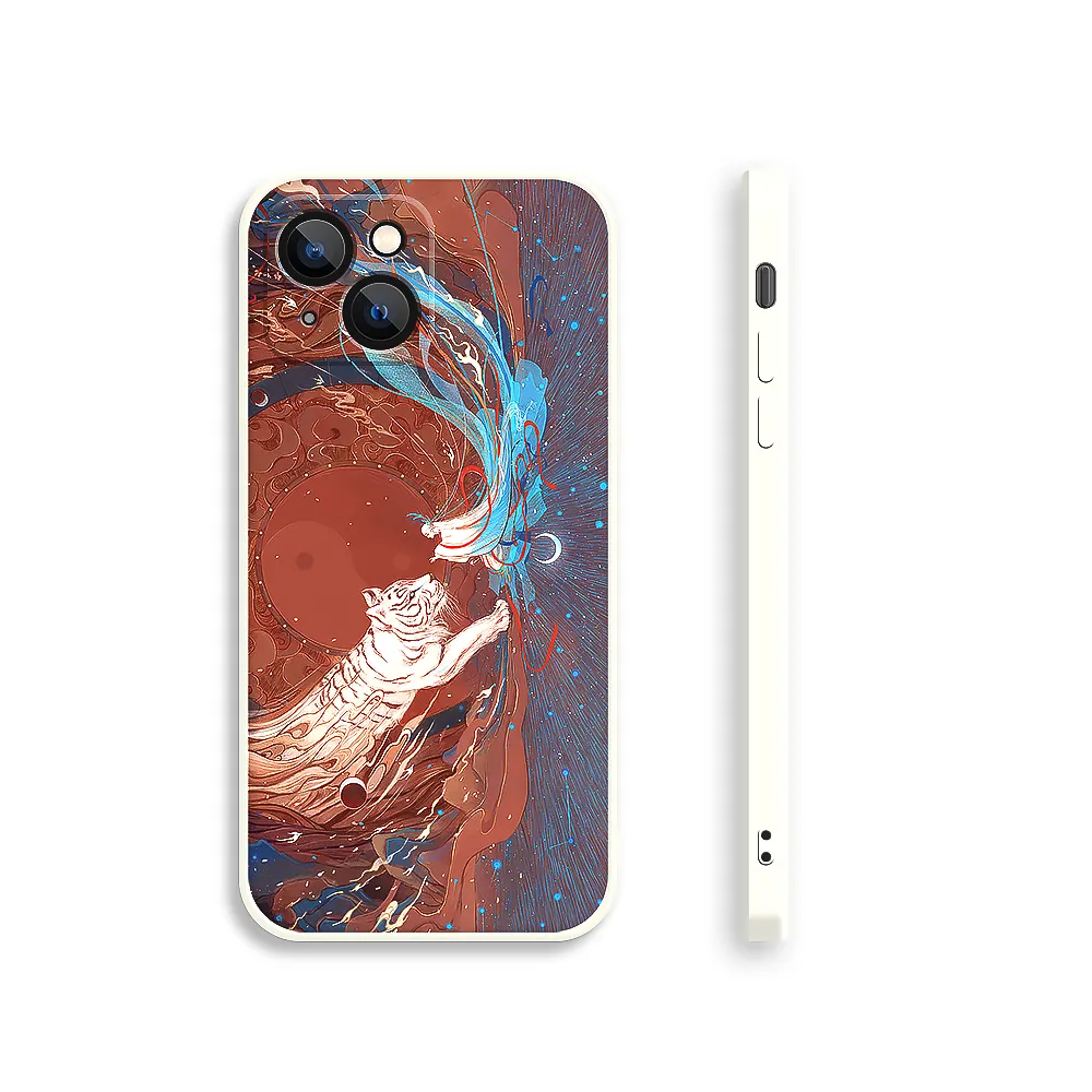 Apple iPhone Series White Tiger Silicone Phone Case