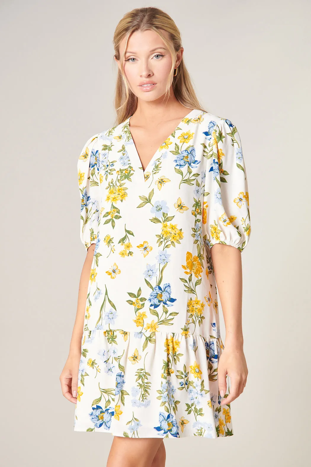 April Floral Flouncy Drop Waist Laurie Dress