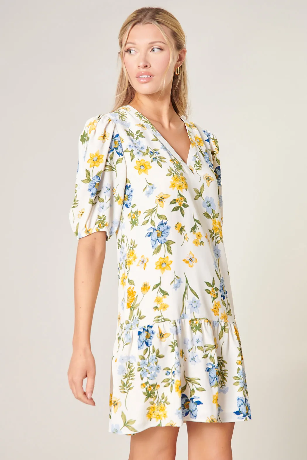 April Floral Flouncy Drop Waist Laurie Dress