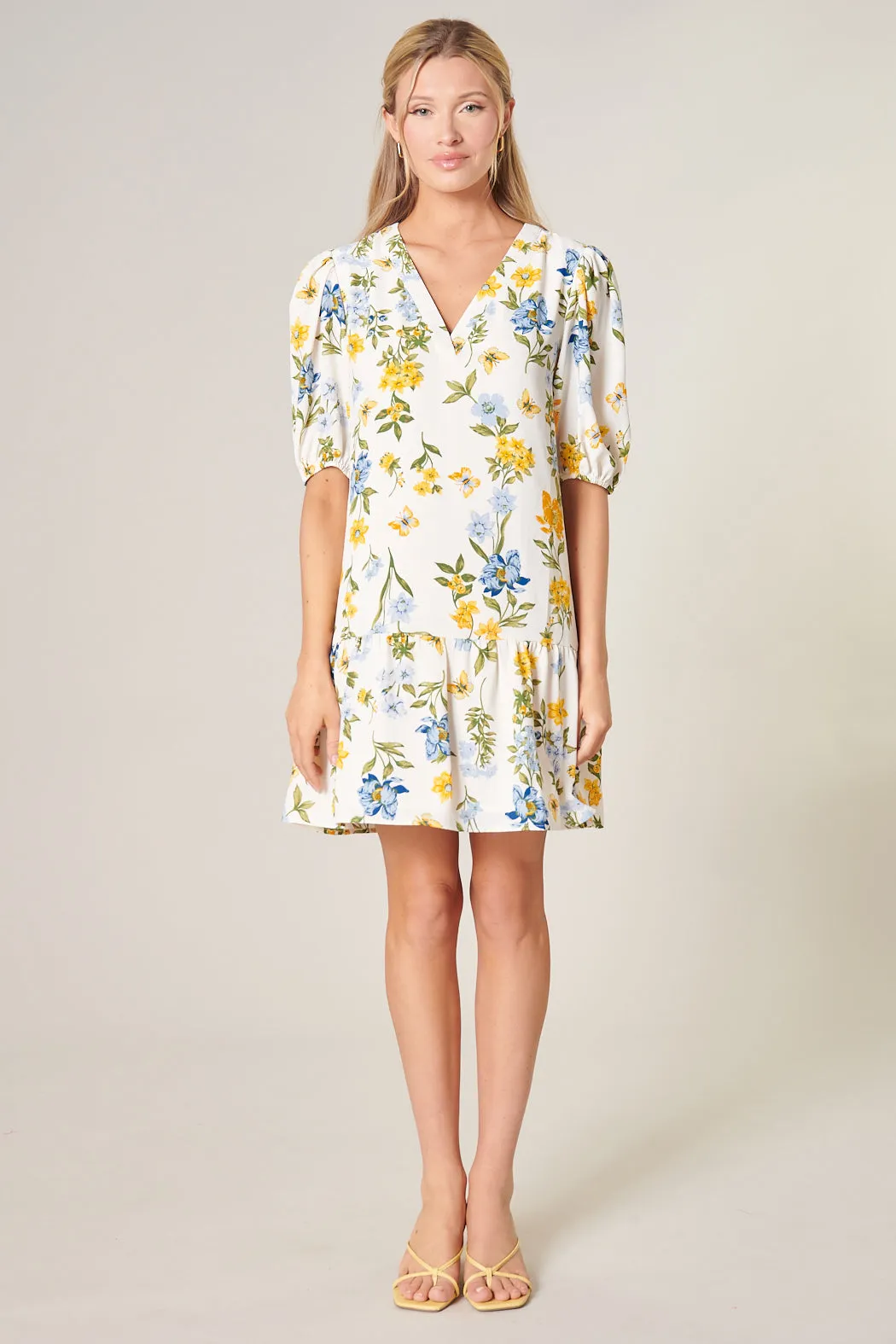 April Floral Flouncy Drop Waist Laurie Dress