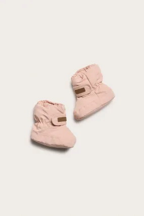 Baby pink water-repellent booties