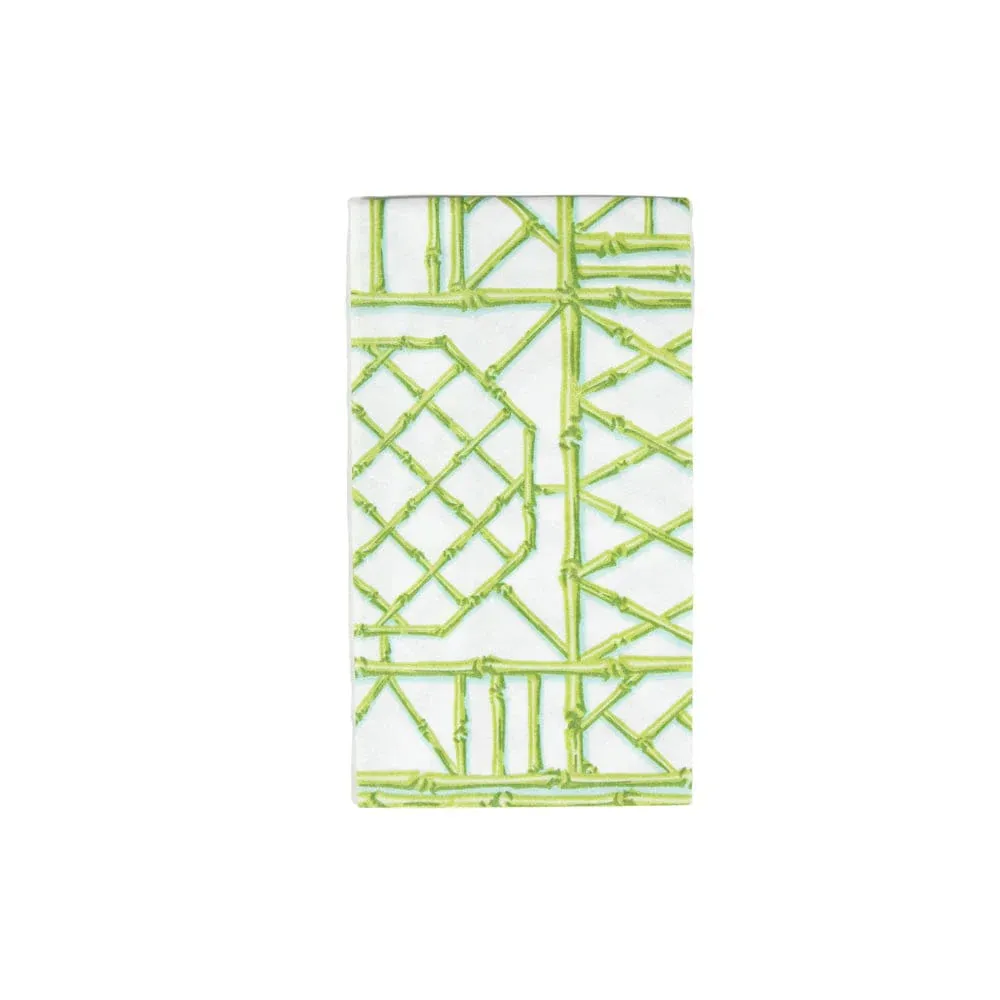 Bamboo Screen Moss Green Paper Linen Guest Towel Napkins