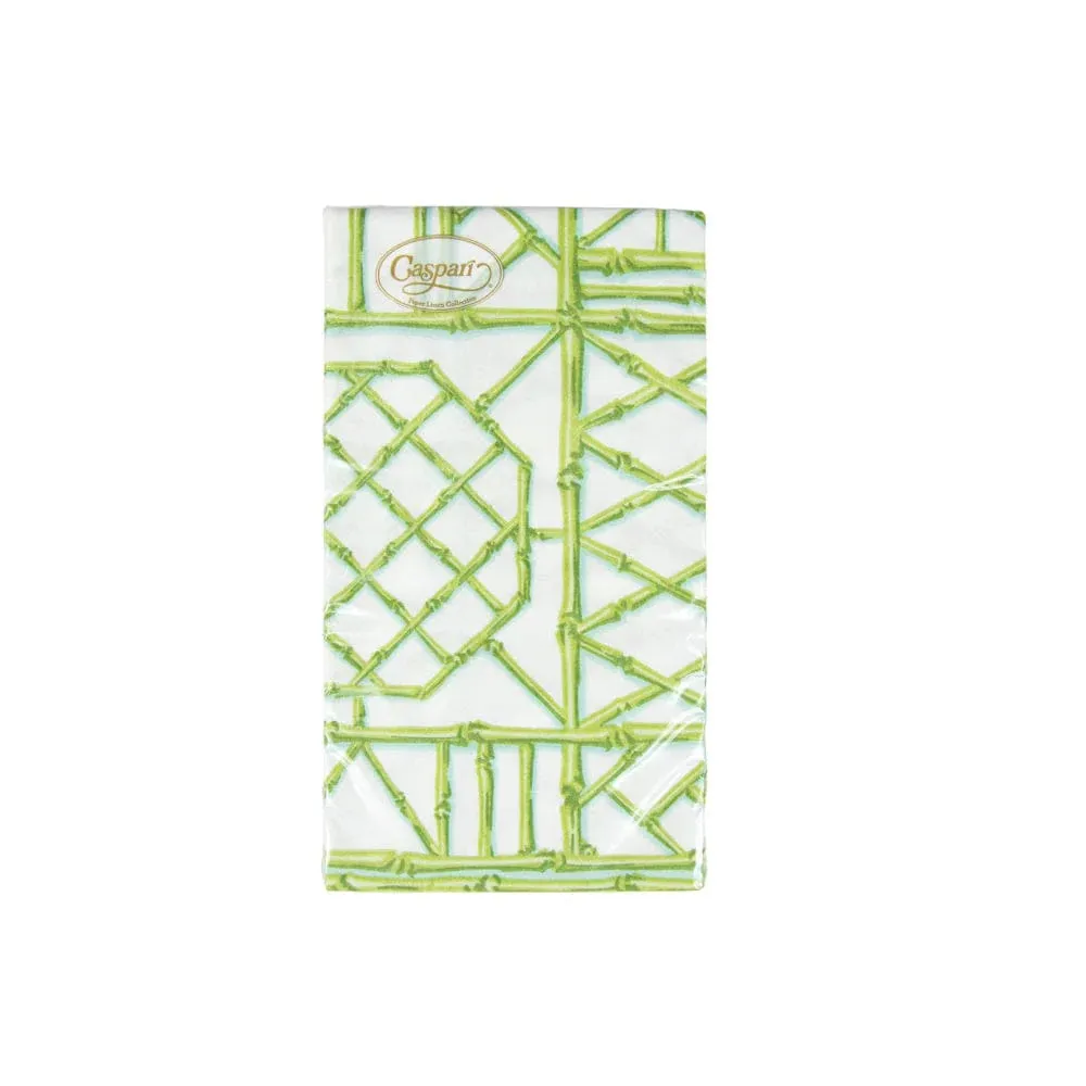 Bamboo Screen Moss Green Paper Linen Guest Towel Napkins