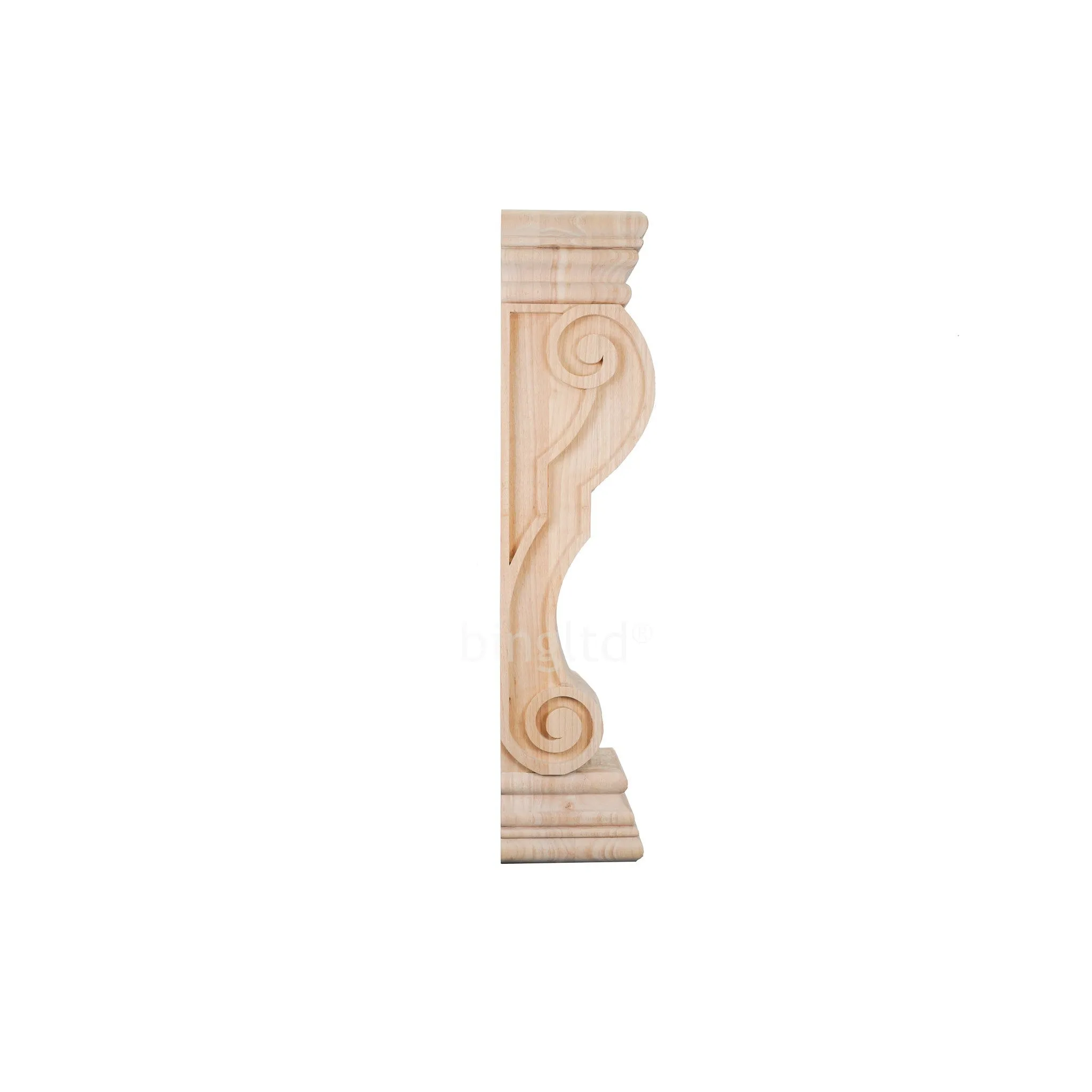 bingltd - 35.5" Antique Round Scroll Style Mantel Fireplace Leg Corbel (FL-009-RW-UNF)