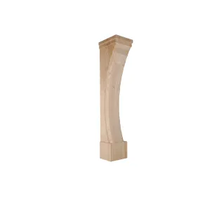 bingltd - 35.5" Side Waves Style Mantel Fireplace Leg Corbel (FL-006-RW-UNF)