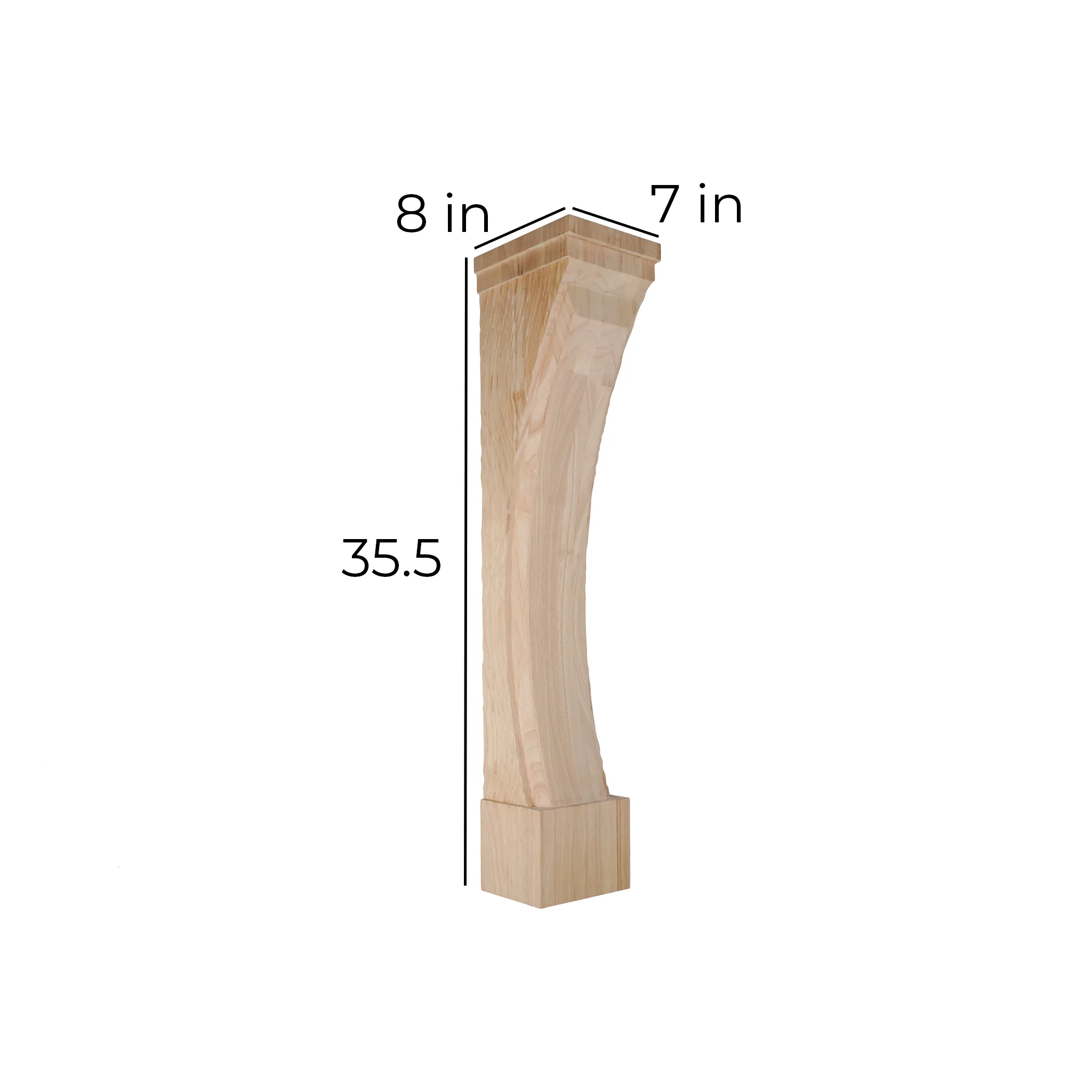 bingltd - 35.5" Side Waves Style Mantel Fireplace Leg Corbel (FL-006-RW-UNF)