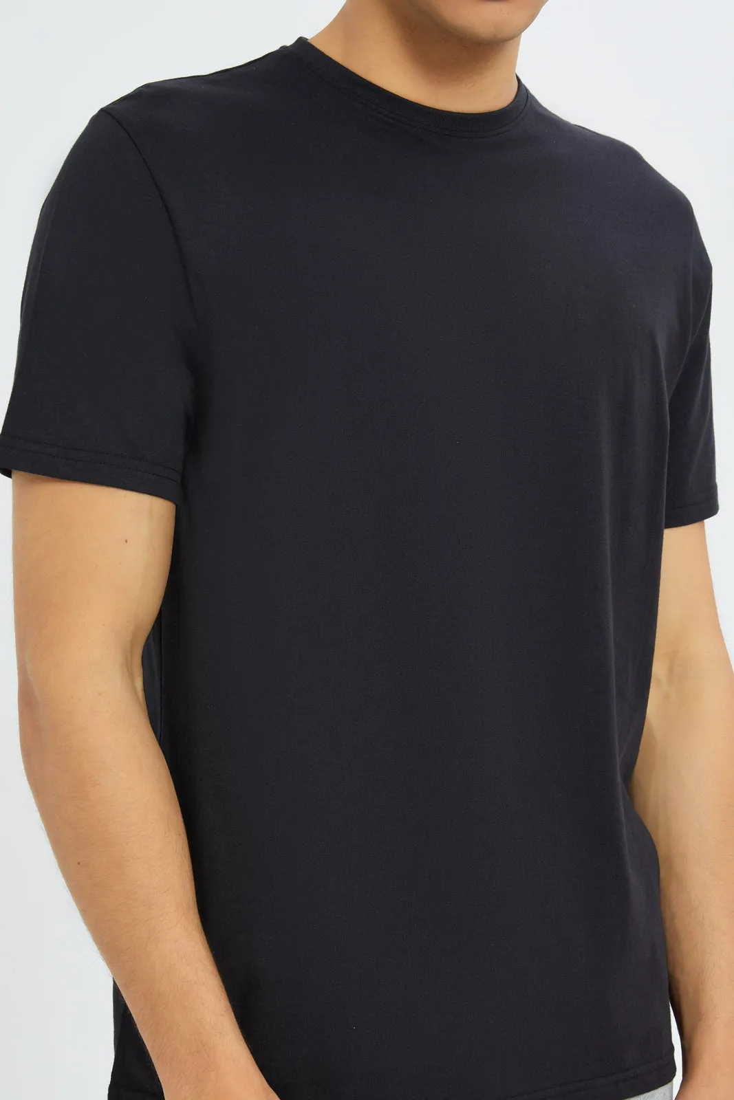 Black Crew Neck Regular Fit T-Shirt