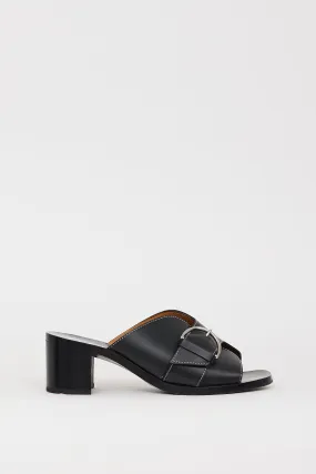 Black Leather Vikki Mule