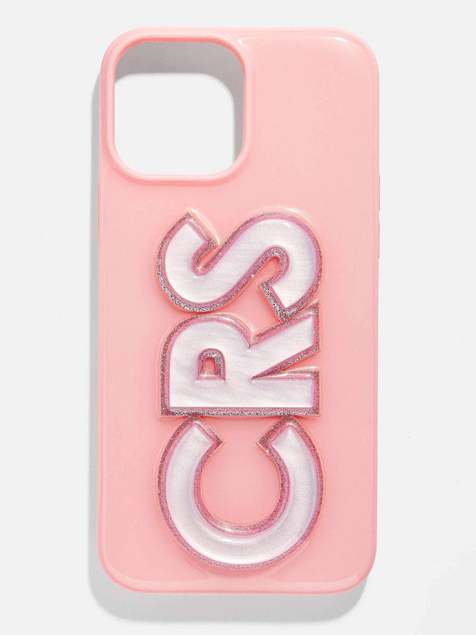 Block Font Custom iPhone Case - Blush/Mother of Pearl