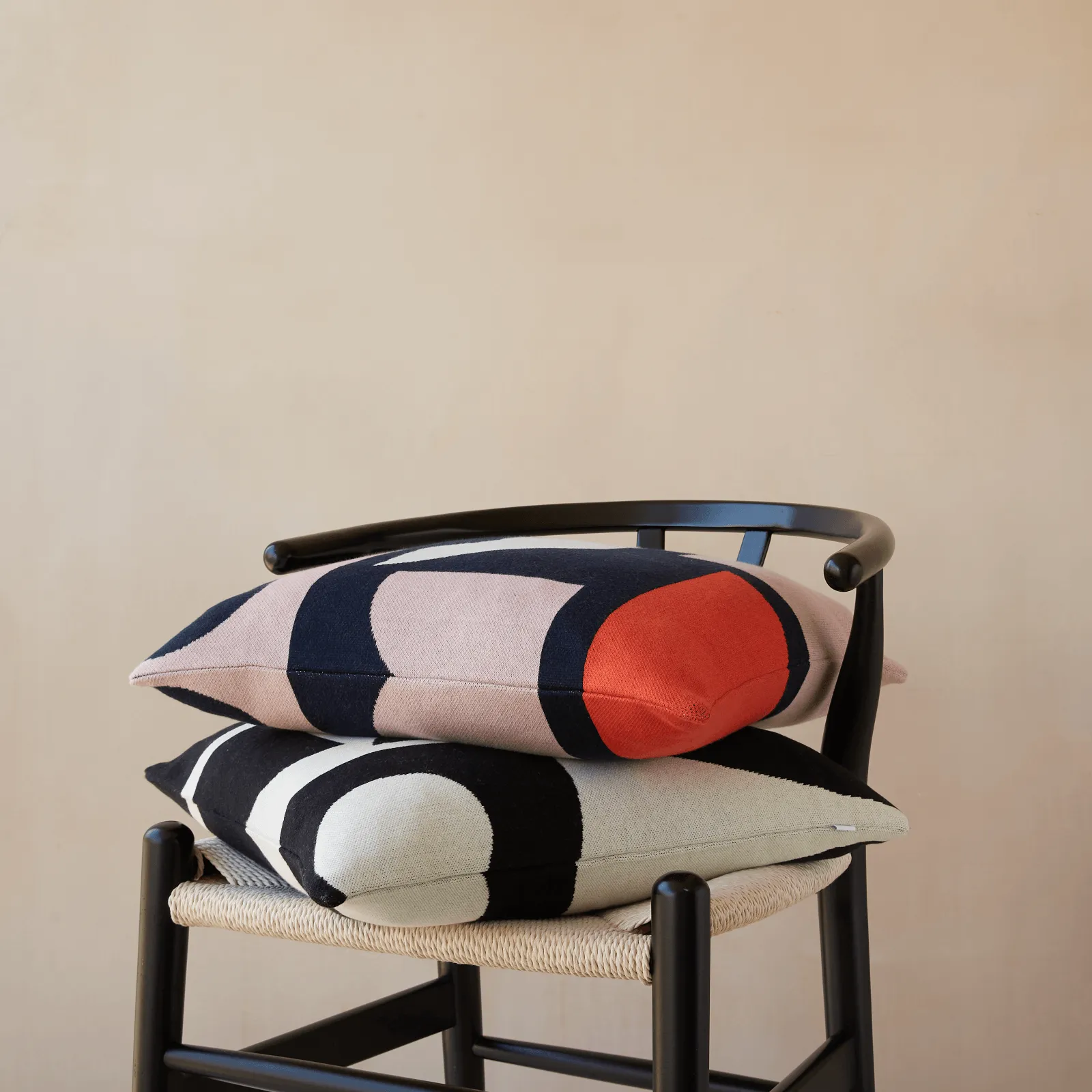 Bruten Cushion | Black | Cotton & Biodegradable Inner | by Sophie Home