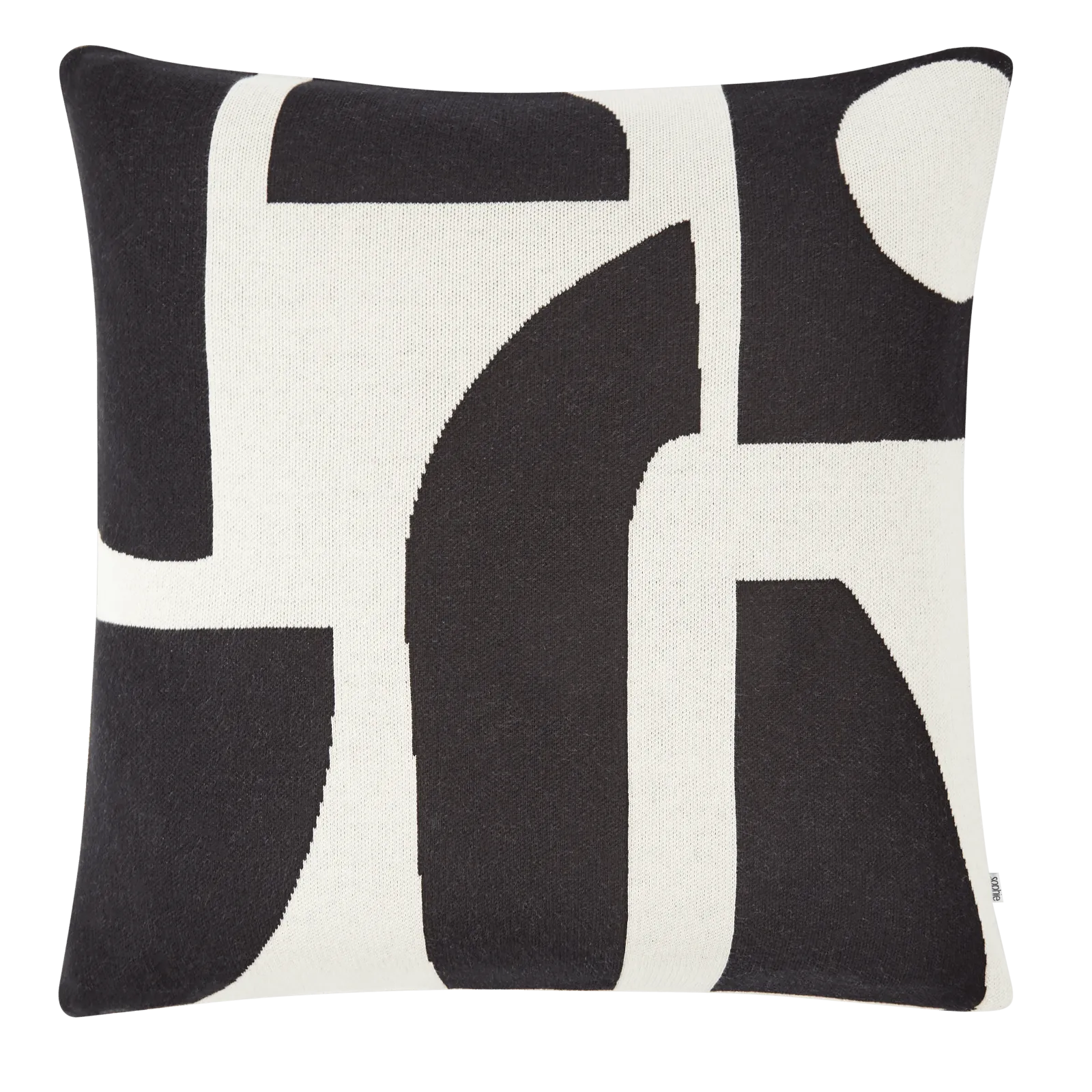 Bruten Cushion | Black | Cotton & Biodegradable Inner | by Sophie Home