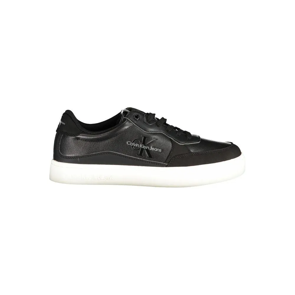 Calvin Klein Sleek Black Sports Sneakers with Contrast Details