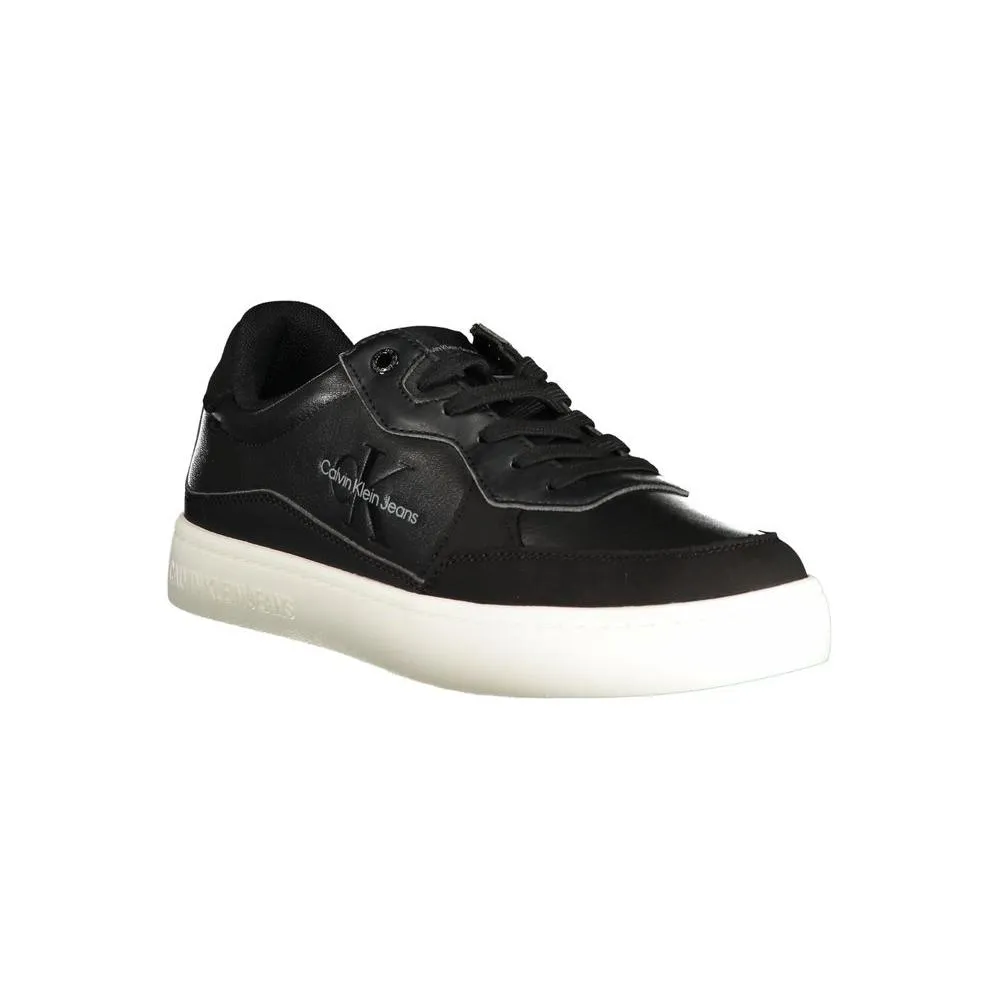 Calvin Klein Sleek Black Sports Sneakers with Contrast Details