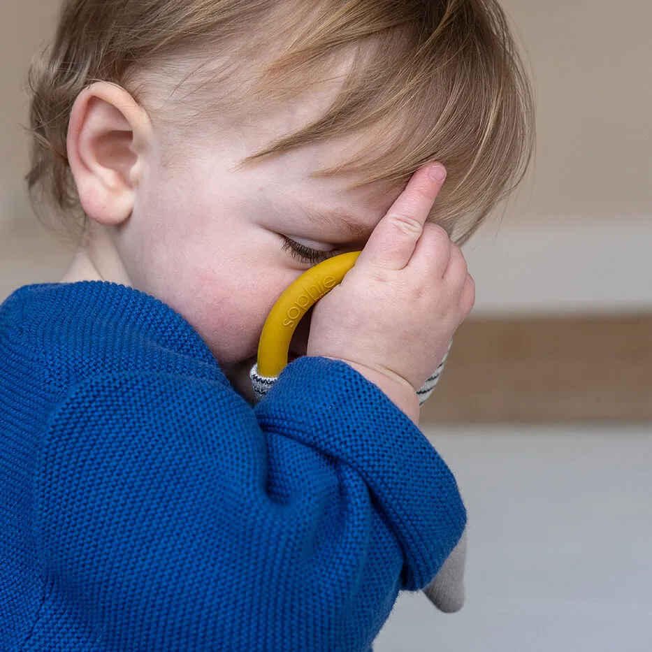 Cat Teether Rattle | Cream | Cotton & Silicone | by Sophie Home