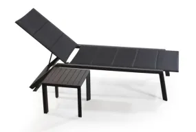 Chic Outdoor Reclining Sun Lounger Set - Black