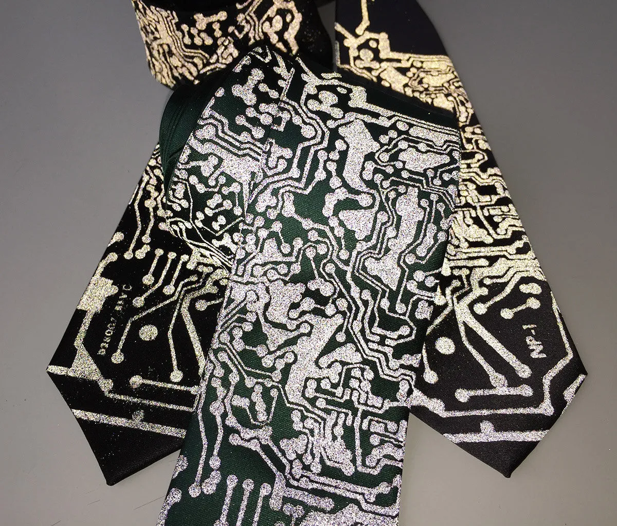 Circuit Board Necktie, Retro Reflective Print