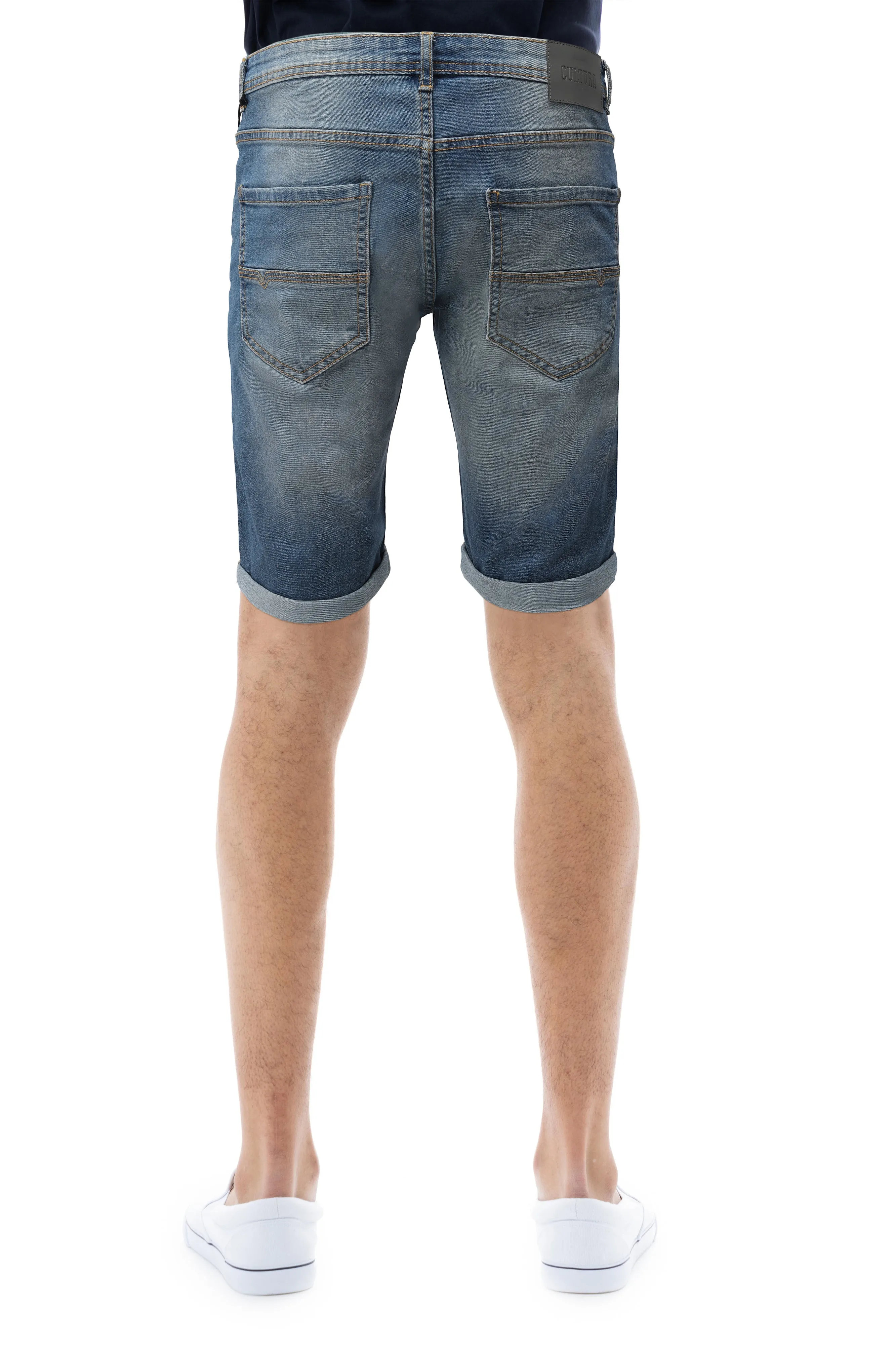 CULTURA Men's Denim Shorts Fashion Roll Up Slim Fit Modern Stretch Jean Shorts for Men