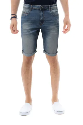 CULTURA Men's Denim Shorts Fashion Roll Up Slim Fit Modern Stretch Jean Shorts for Men