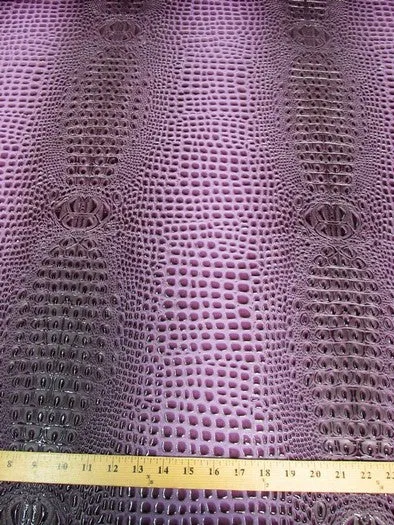 Dark Wine Florida Gator 3D Embossed Vinyl Fabric / Sold By The Yard