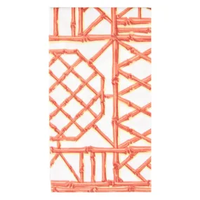 Dinner/Guest Paper Linen Napkins - Bamboo Screen Coral