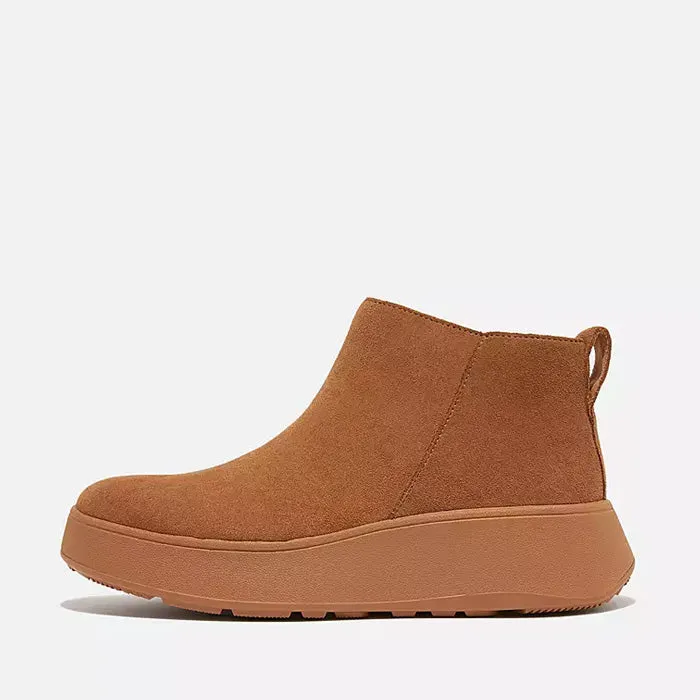 Fitflop Women F-Mode Suede Flatform Zip Ankle Boots |GM3-592| Light Tan