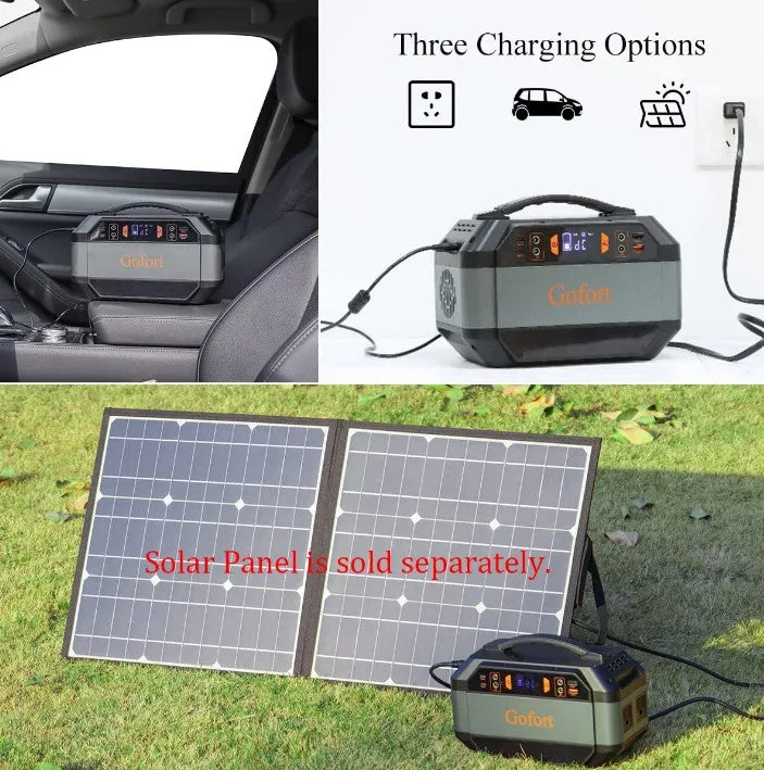 Flashfish/Gofort P56 Portable Power Station With 100W/18V Solar Panel FREE Backpack(Light03)