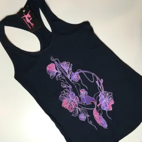 Floral Lyra Tri-Colored Racerback Tank