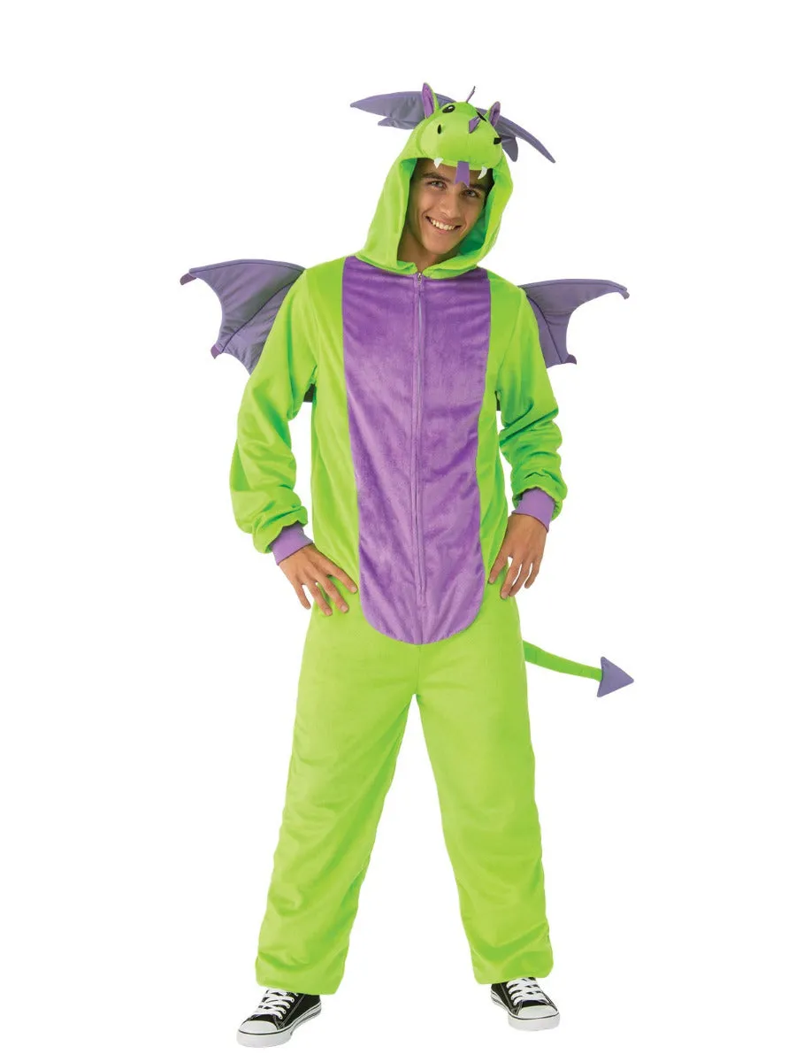 GREEN DRAGON FURRY ONESIE COSTUME, ADULT UNISEX