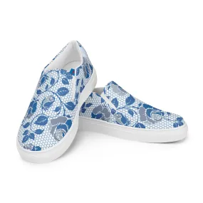 Honeycomb Roses Women’s slip-on canvas shoes