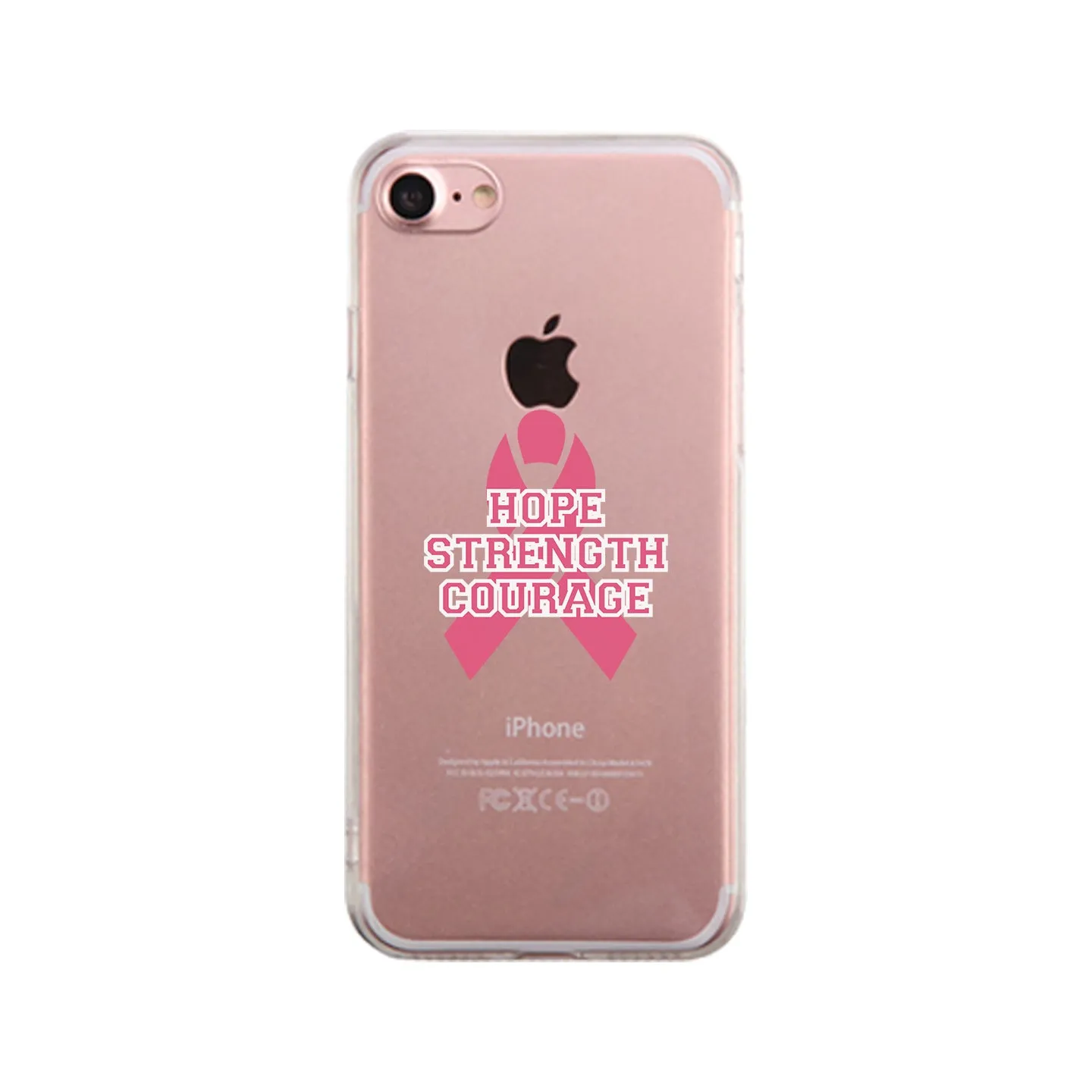 Hope Strength Courage Clear Phone Case