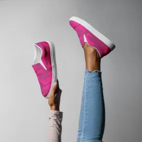 Hot Pink Camo Women’s slip-on canvas shoes