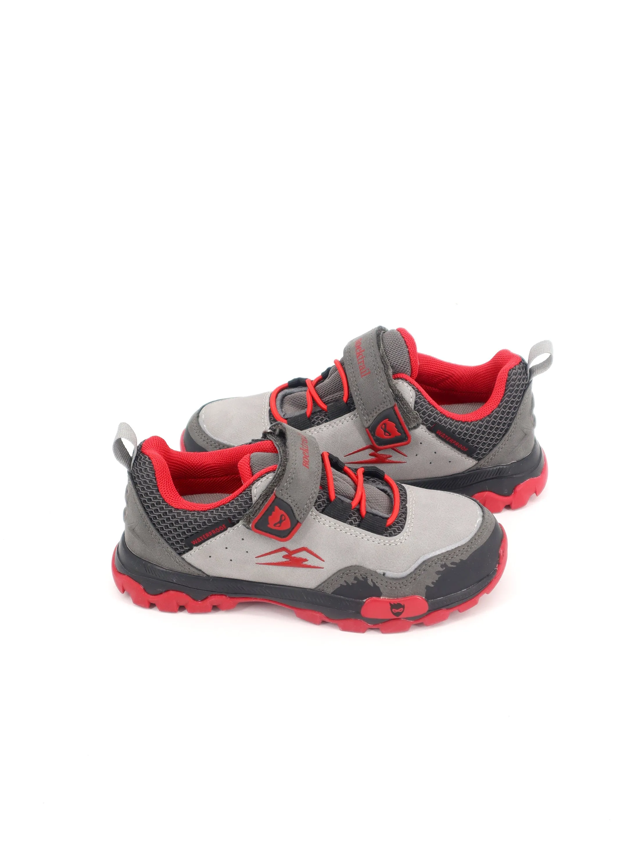 Kid's Boy Printed Sneakers,Grey/Red