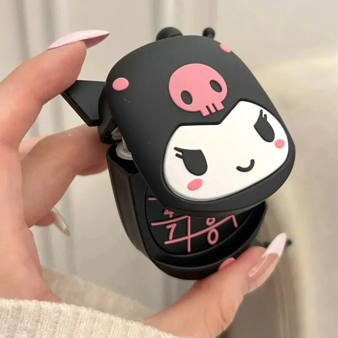 Kuromi Flip Phone Shaped Silicon AirPods Case