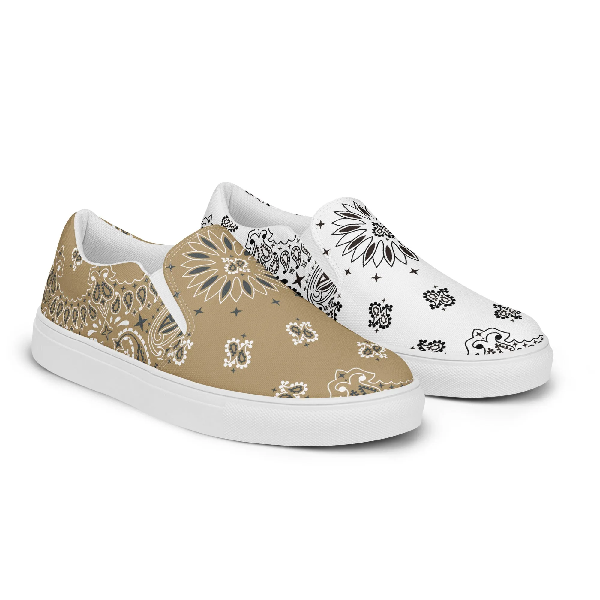 Lark and White Bandana Women’s slip-on canvas shoes