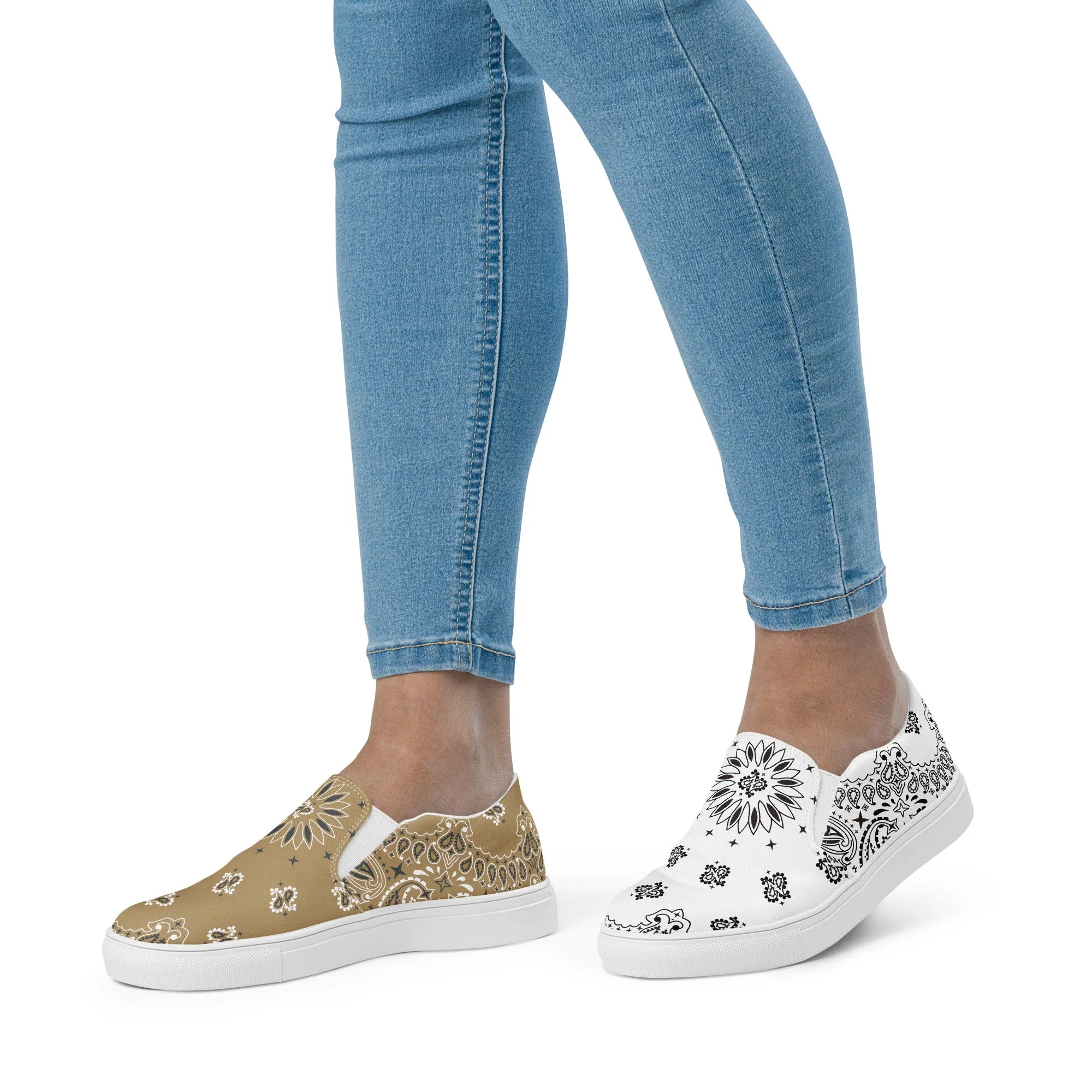 Lark and White Bandana Women’s slip-on canvas shoes