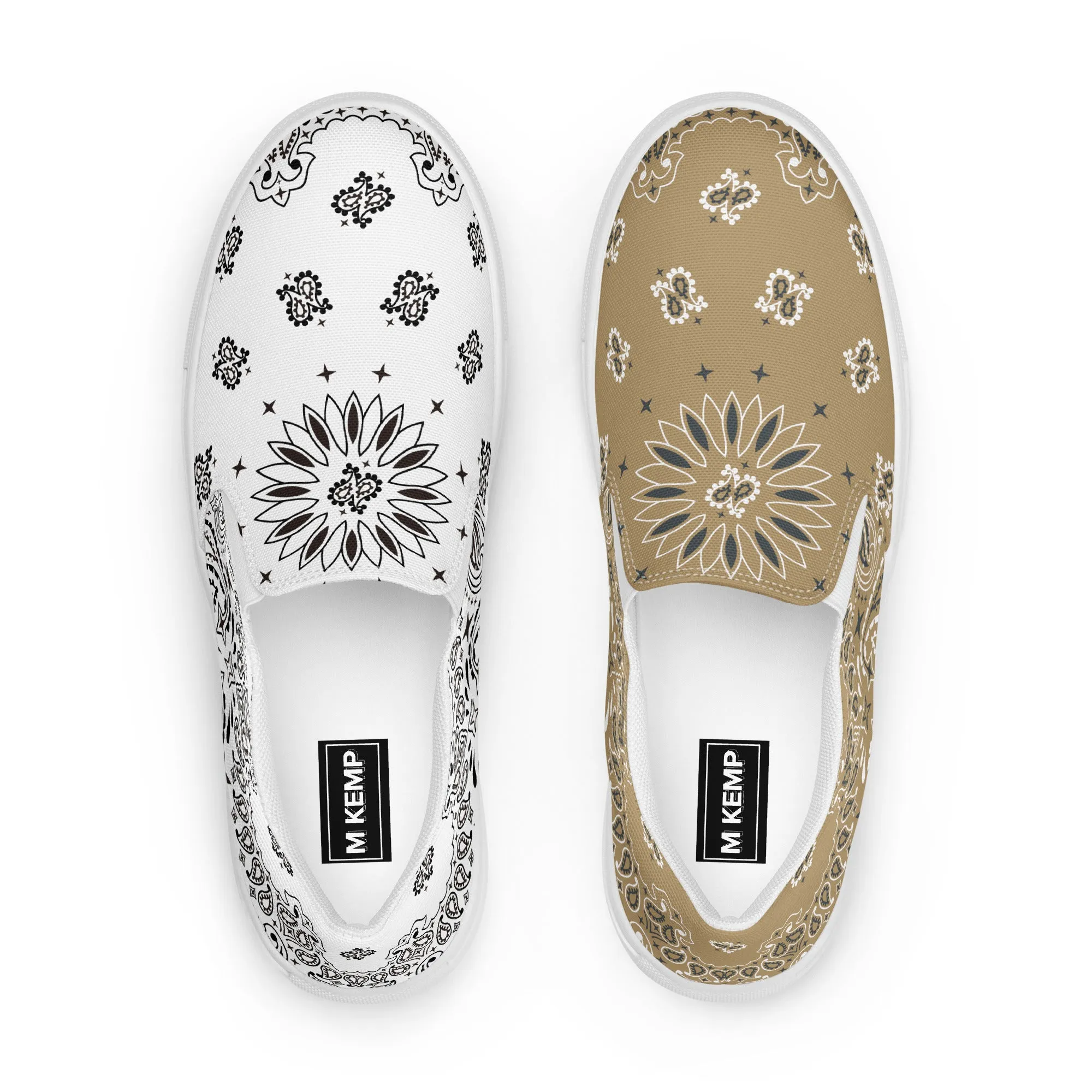 Lark and White Bandana Women’s slip-on canvas shoes