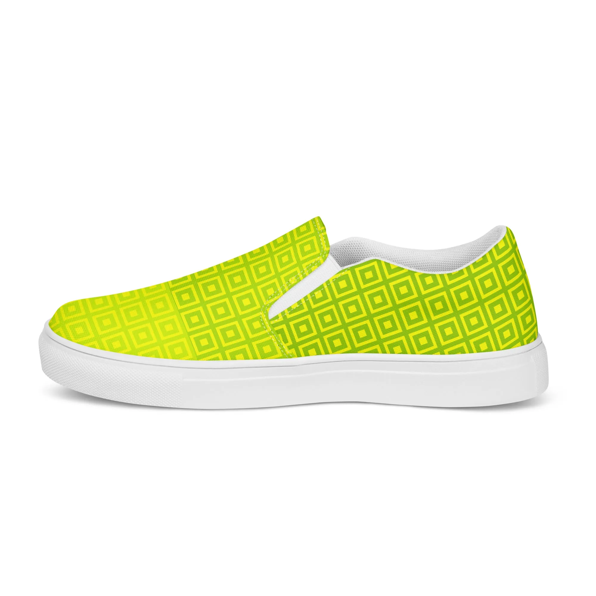 Lime Green Matrix Men’s slip-on canvas shoes